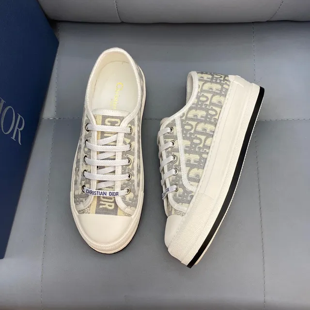 Dior B23 Oblique Monogram White Gray Lifestyle Sneakers 4