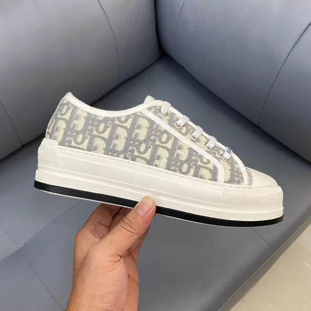 Dior B23 Oblique Monogram White Gray Lifestyle Sneakers 6