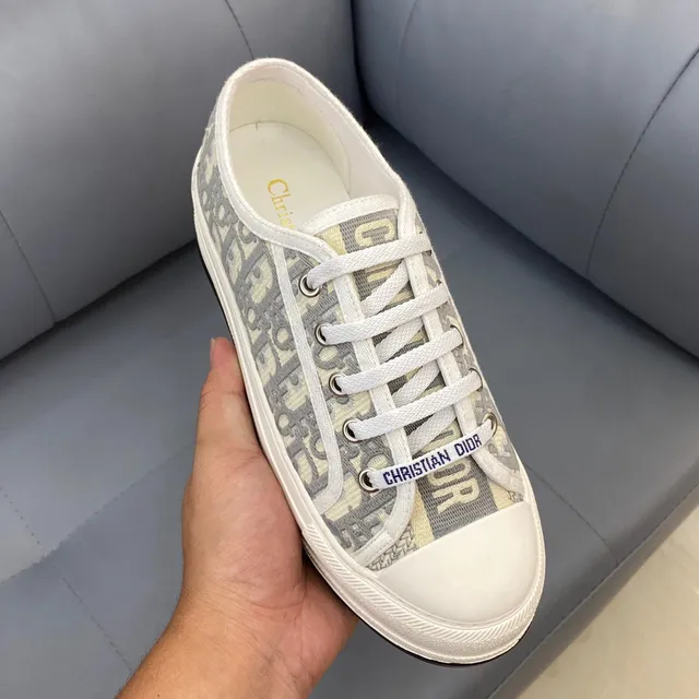 Dior B23 Oblique Monogram White Gray Lifestyle Sneakers 7