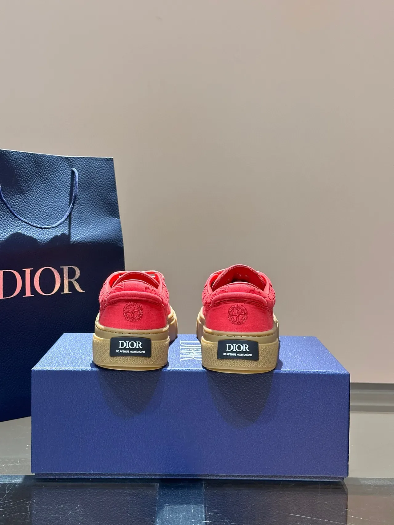 Dior B23 Pink Oblique Jacquard Platform Lifestyle Sneakers 5