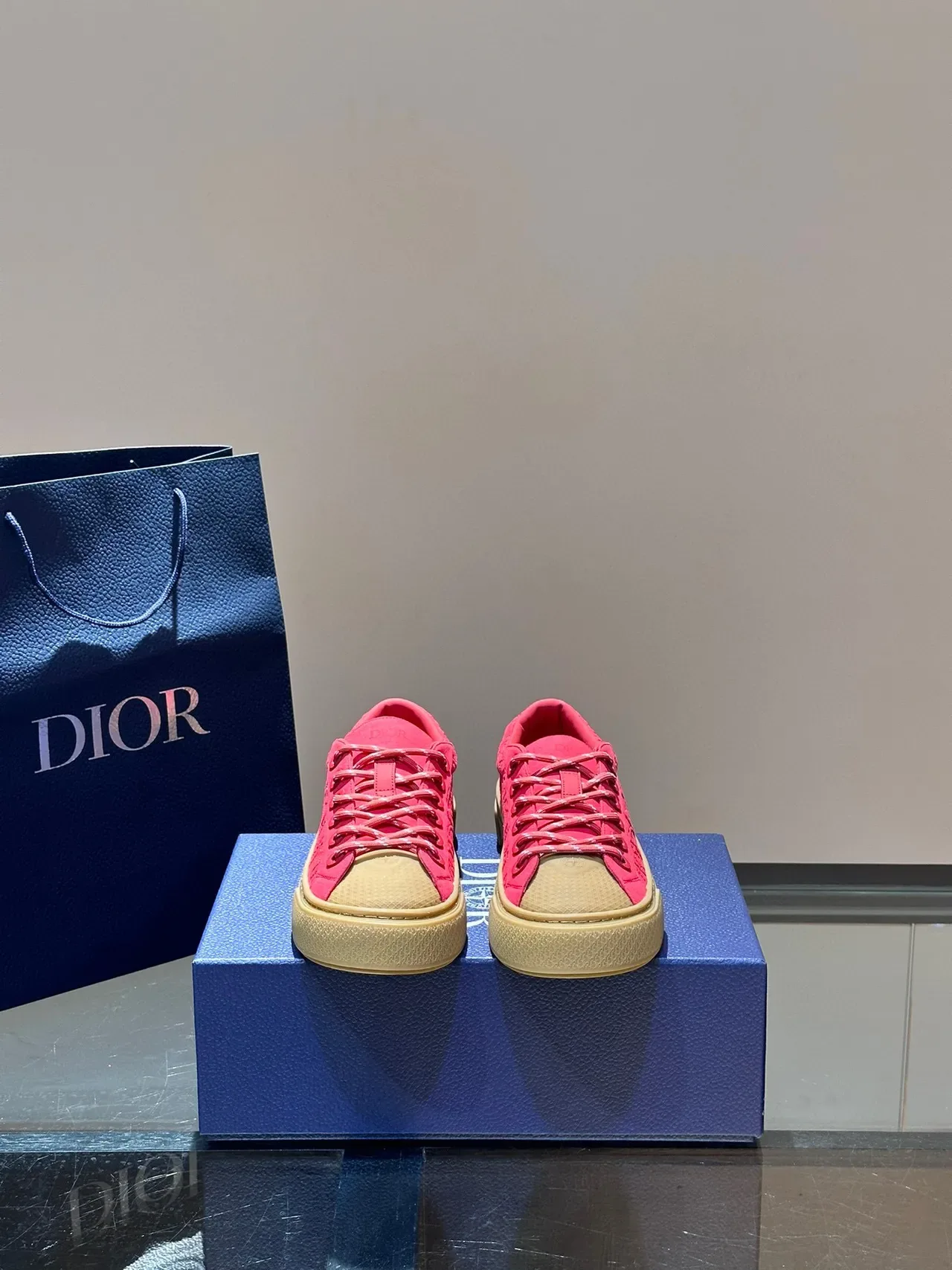 Dior B23 Pink Oblique Jacquard Platform Lifestyle Sneakers 9