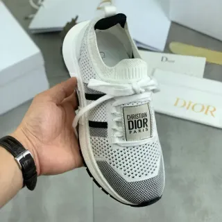 Dior B23 حذاء رياضي أبيض وأسود من الخيط نمط حياة