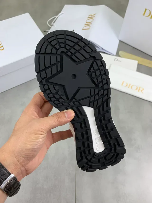 Dior B23 حذاء رياضي أبيض وأسود من الخيط نمط حياة 3