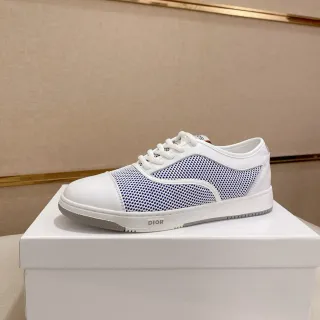 Dior B23 White and Blue Perforated Mesh Lifestyle Sneakers