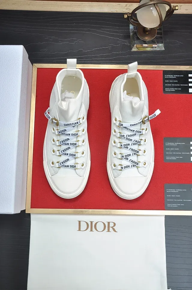 Dior B23 White Sock-Collar Platform Lifestyle Sneakers 5