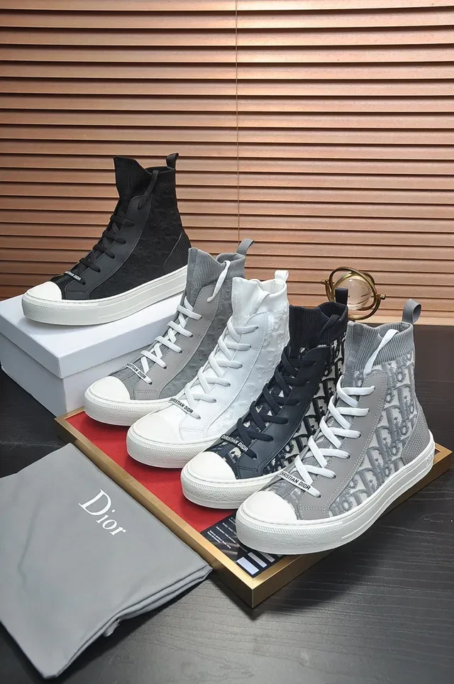 Dior B27 Monochrome White High-Top Lifestyle Sneakers 3