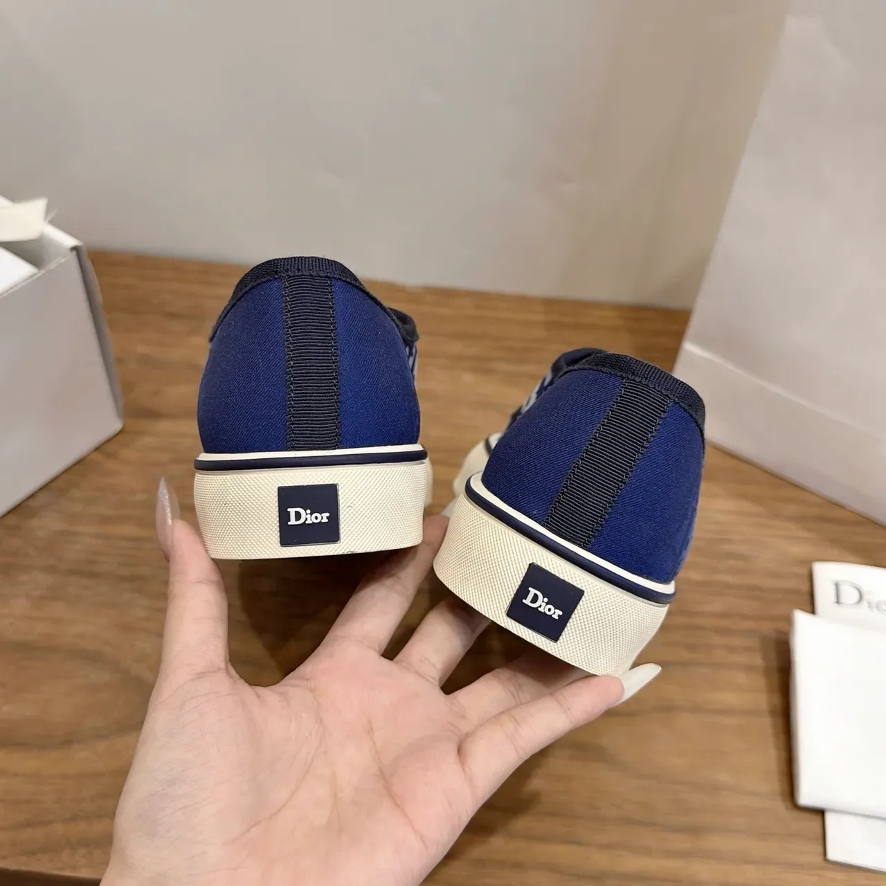 Dior B27 Oblique Monogram Navy Canvas Lifestyle Sneakers 2