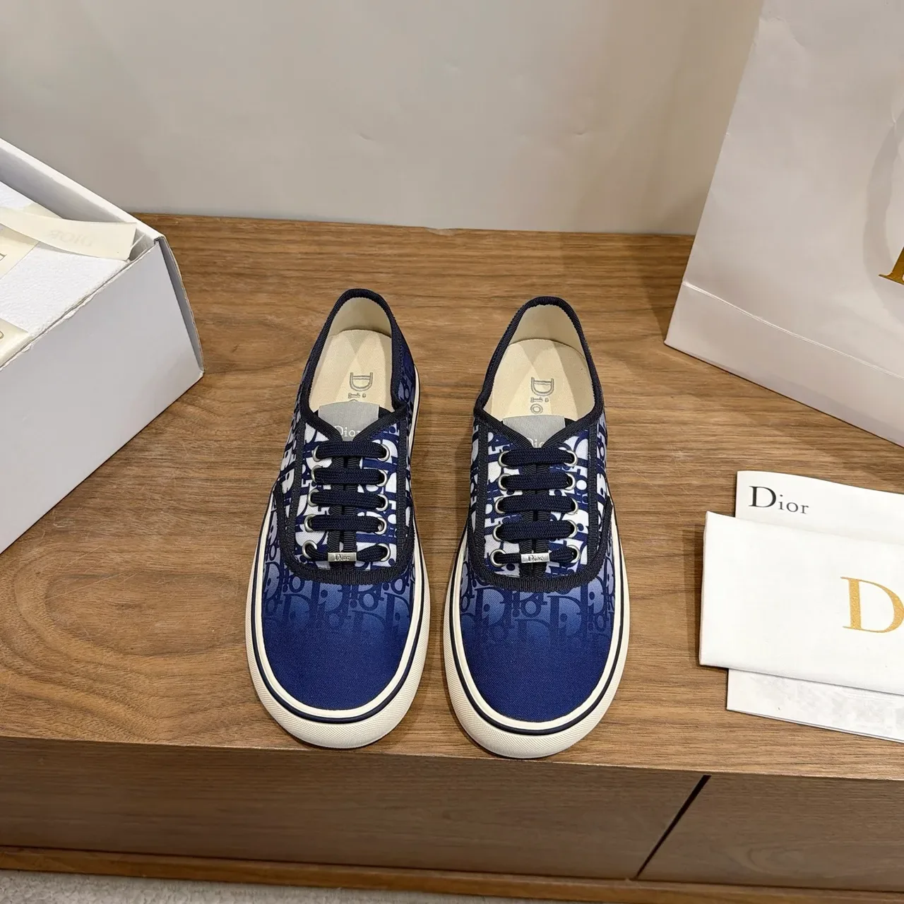 Dior B27 Oblique Monogram Navy Canvas Lifestyle Sneakers 5
