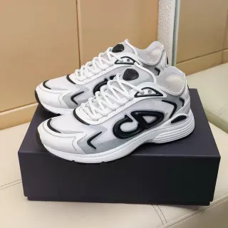 Dior B27 White Silver Gray Black Lifestyle Sneakers