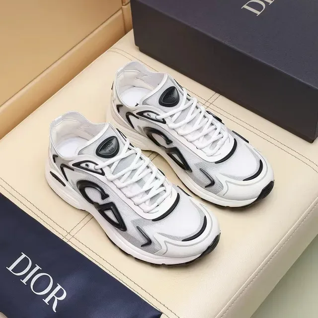 Dior B27 White Silver Gray Black Lifestyle Sneakers 2