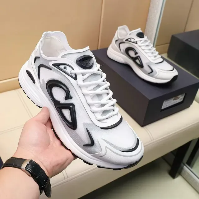 Dior B27 White Silver Gray Black Lifestyle Sneakers 3