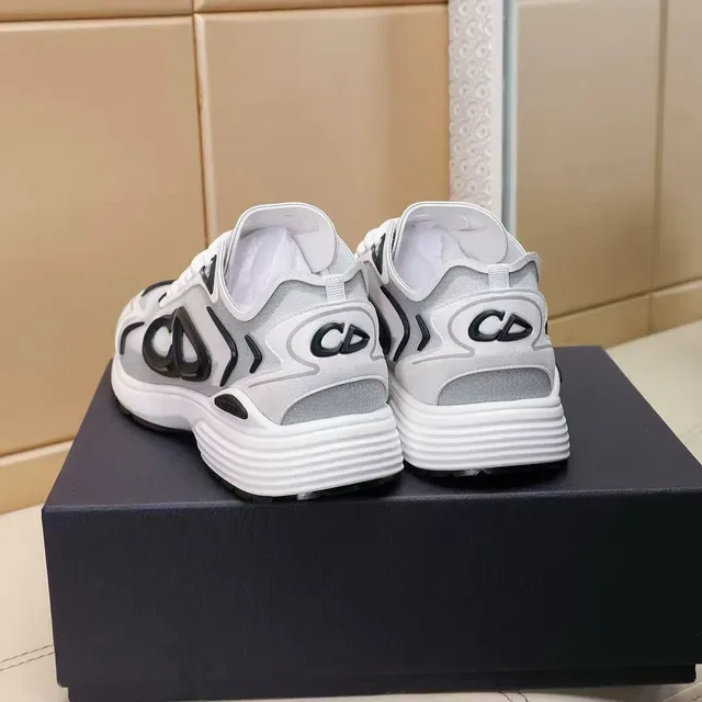 Dior B27 White Silver Gray Black Lifestyle Sneakers 5