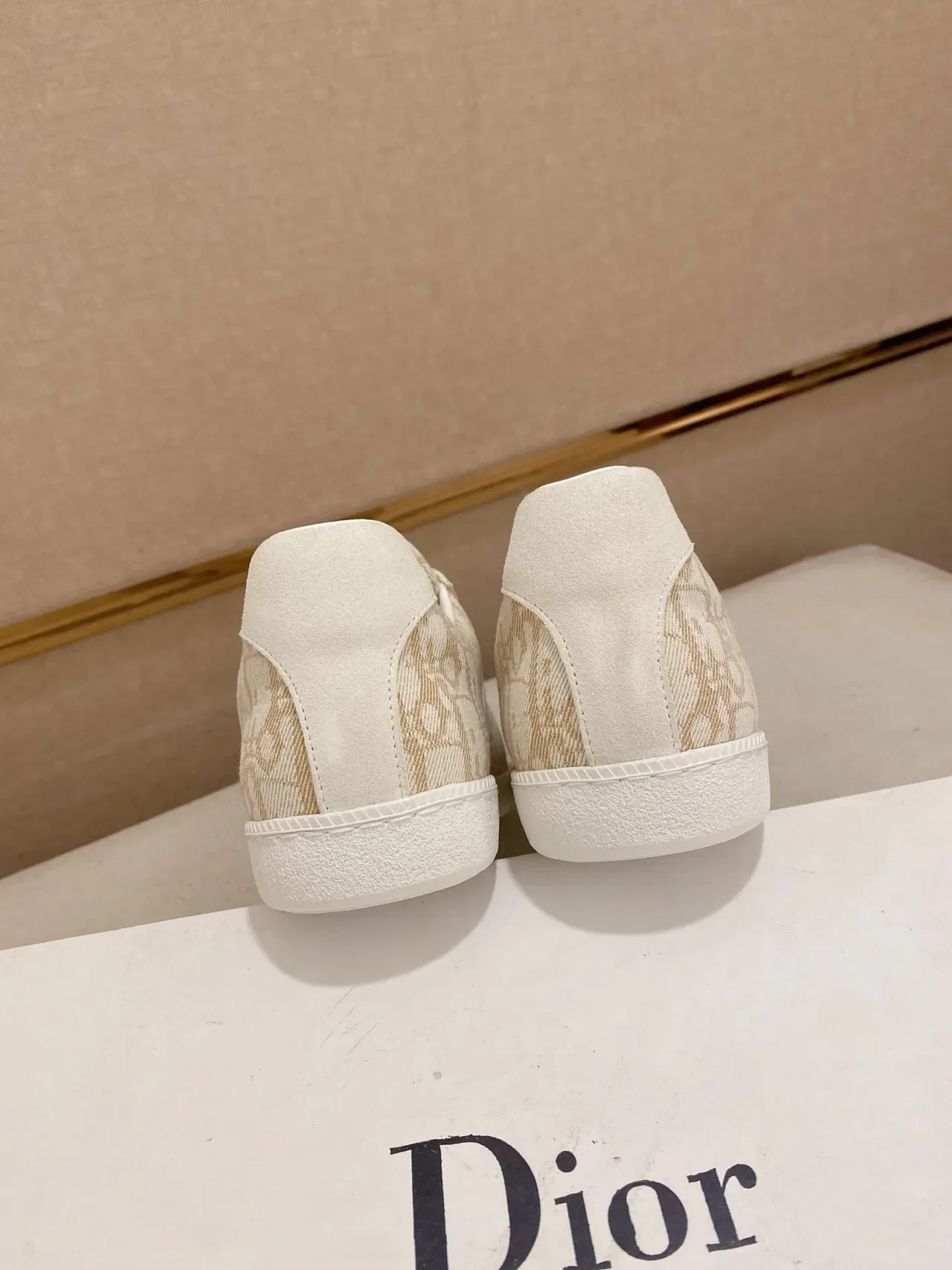 Dior Beige Or Monogramme Imprimé Textil Daim Superpositions Sneakers Lifestyle 3