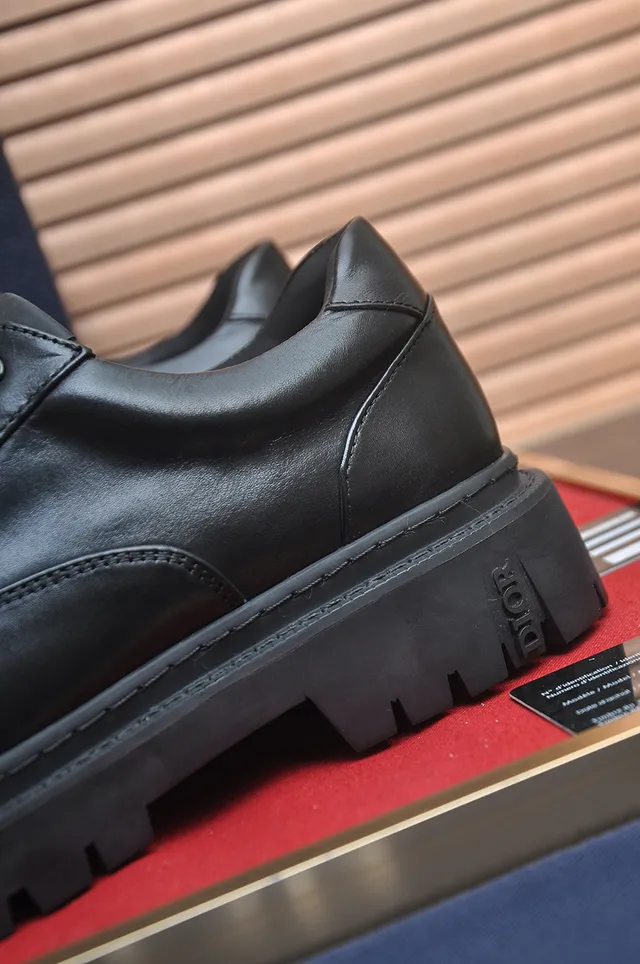 Dior Black Chunky Lug Sole Leather Shoes 2