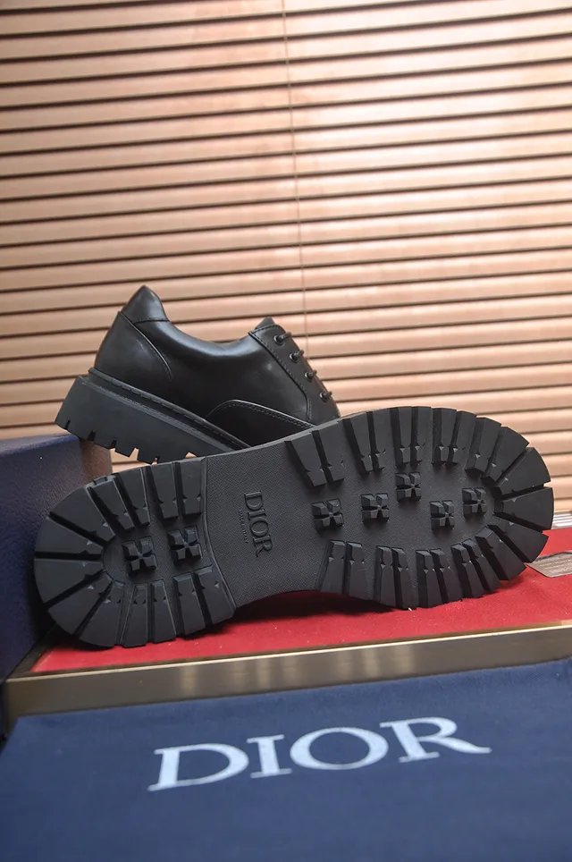 Dior Black Chunky Lug Sole Leather Shoes 3