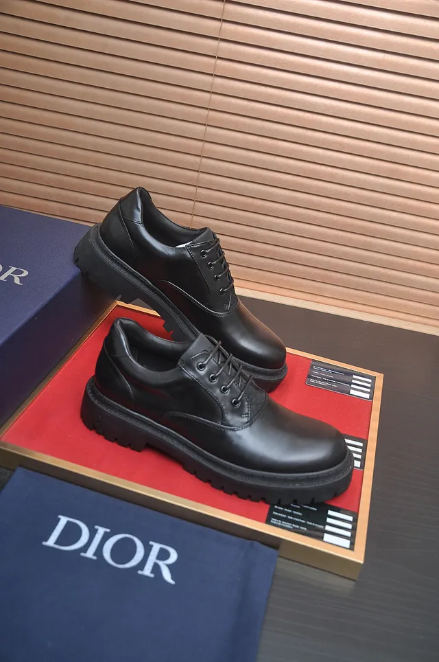 Dior Black Chunky Lug Sole Leather Shoes 4
