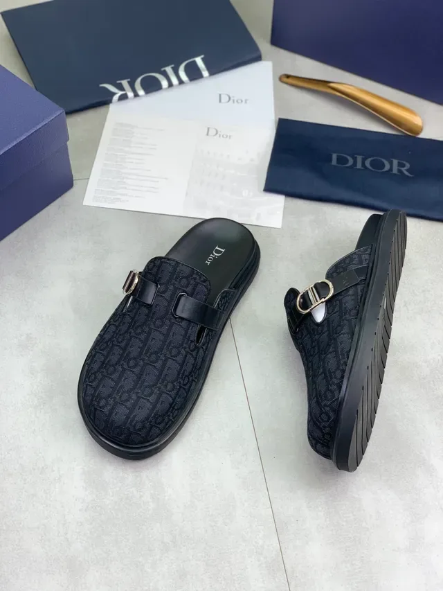 Dior Black Gold Monogram Canvas Upper Padded Insole Casual Shoes 2