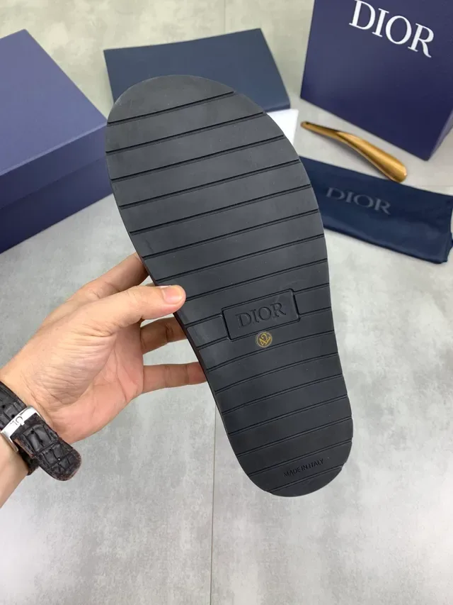 Dior Black Gold Monogram Canvas Upper Padded Insole Casual Shoes 3