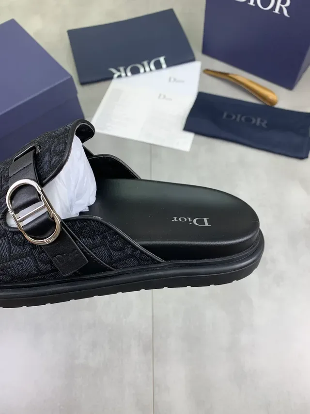 Dior Black Gold Monogram Canvas Upper Padded Insole Casual Shoes 4