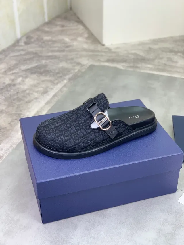Dior Black Gold Monogram Canvas Upper Padded Insole Casual Shoes 5