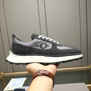 Sneakers Dior Noir et Gris Daim et Maille Upper Logo Oblique Brodé Lifestyle
