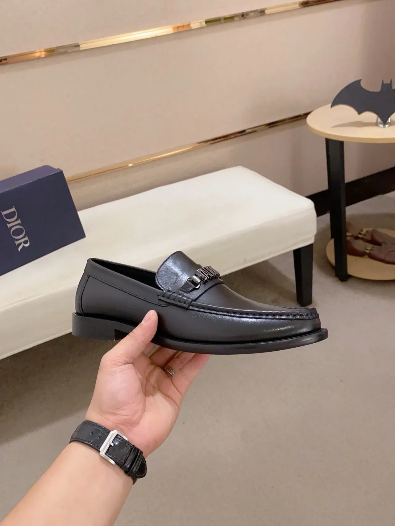 Dior Black Leather Horsebit Hardware Loafer 4