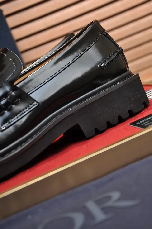 Dior Black Patent Leather D-Ring Buckle Loafers 2