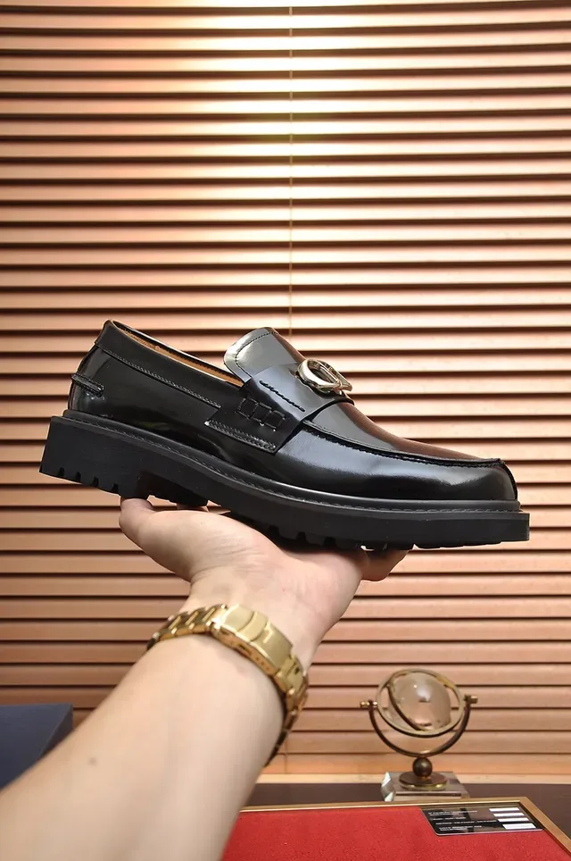 Dior Black Patent Leather D-Ring Buckle Loafers 4