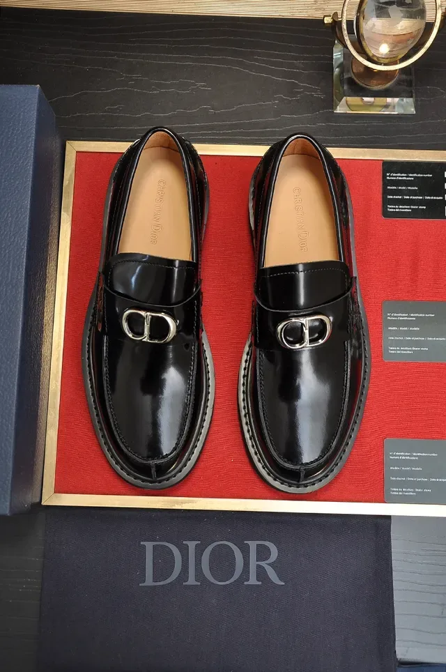 Dior Black Patent Leather D-Ring Buckle Loafers 5