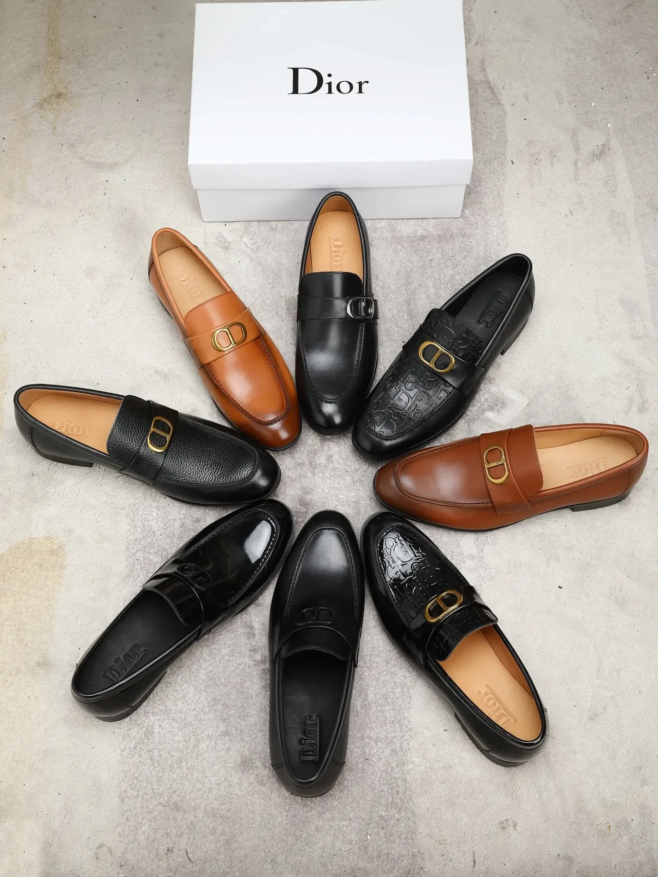 Dior Black Silver Leather CD Buckle Strap Loafer 2