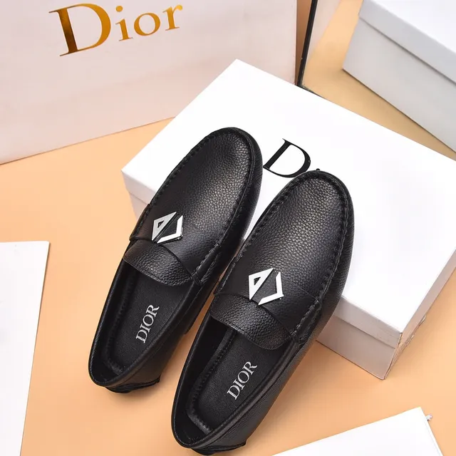 Dior Black Silver Pebbled Leather Metal Buckle Detail Loafer 8