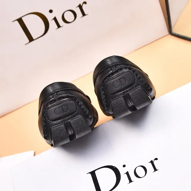Dior Black Silver Pebbled Leather Metal Buckle Detail Loafer 9