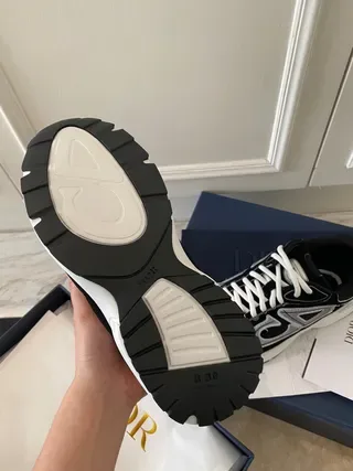 Dior Black White Chunky Sole Mesh And Synthetic Overlay Lifestyle Sneakers 3