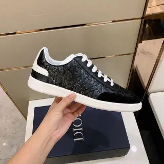 Dior Black White Embossed Monogram Upper Contrast Sole Lifestyle Sneakers