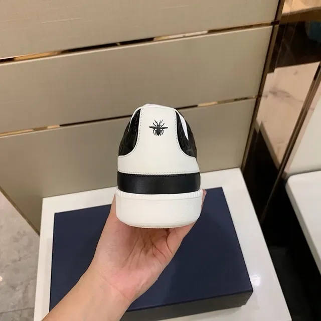 Dior Black White Embossed Monogram Upper Contrast Sole Lifestyle Sneakers 2