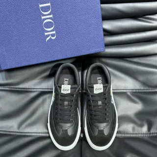 Dior Black White Suede And Leather Upper Contrast Sole Lifestyle Sneakers