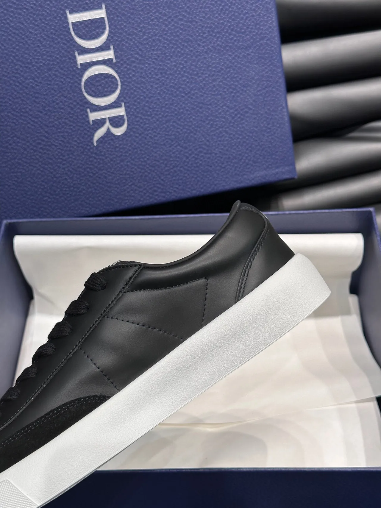 Dior Black White Suede And Leather Upper Contrast Sole Lifestyle Sneakers 2