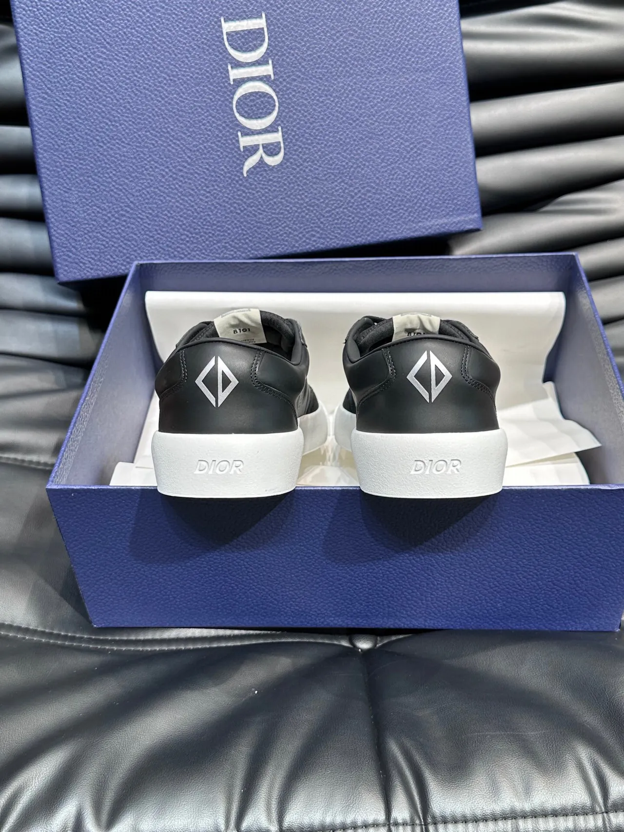 Dior Black White Suede And Leather Upper Contrast Sole Lifestyle Sneakers 7