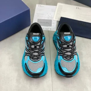 Dior Blue Black Sculpted Sole Mesh-and-Synthetic Overlay Construction Chunky Sneakers