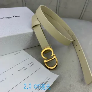 Dior CD Belt Beige Gold-Tone Leather Belt