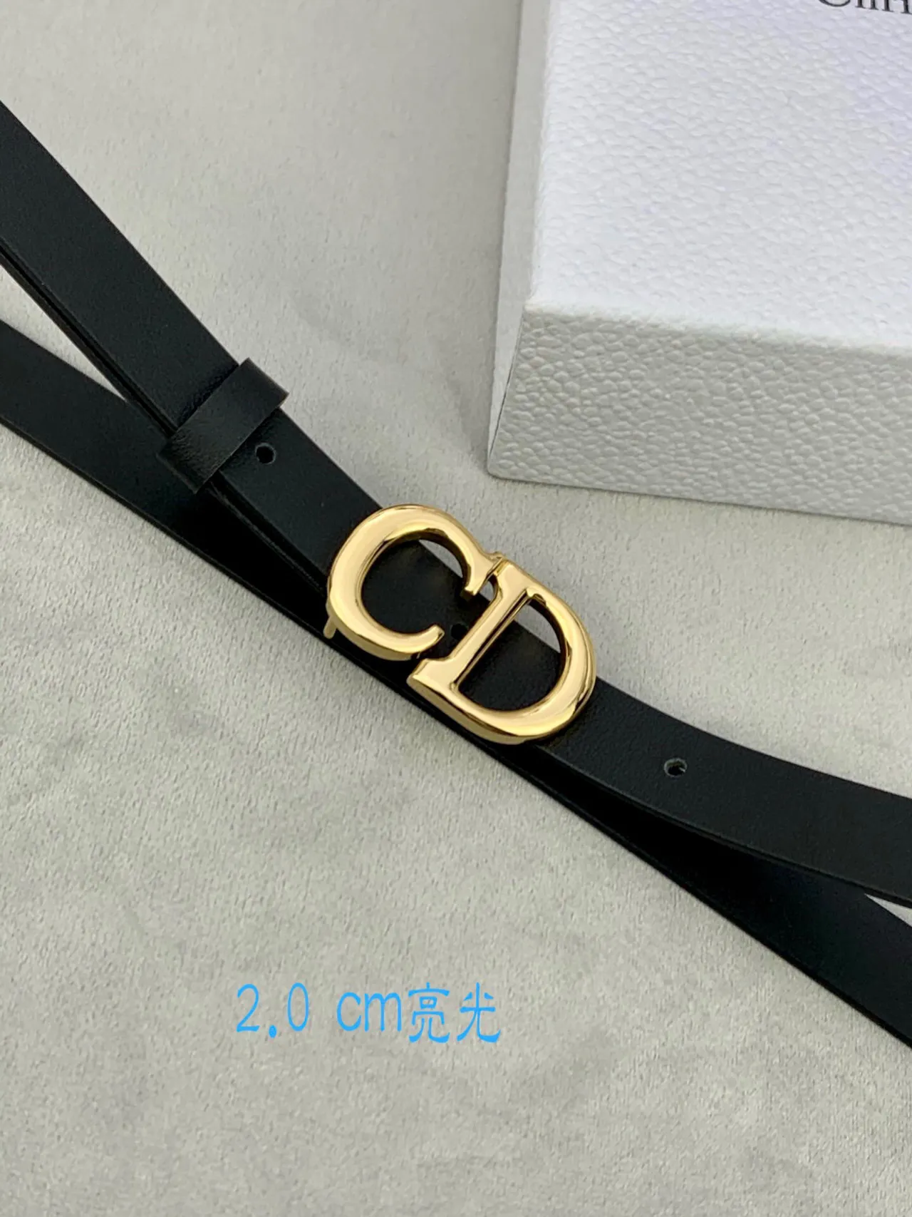 Dior CD Belt Beige Gold-Tone Leather Belt 2