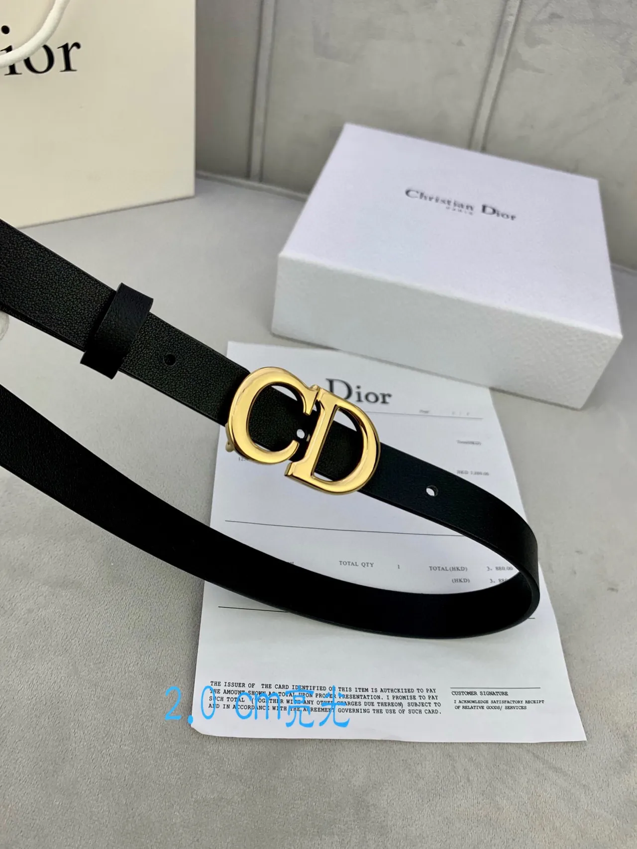 Dior CD Belt Beige Gold-Tone Leather Belt 3