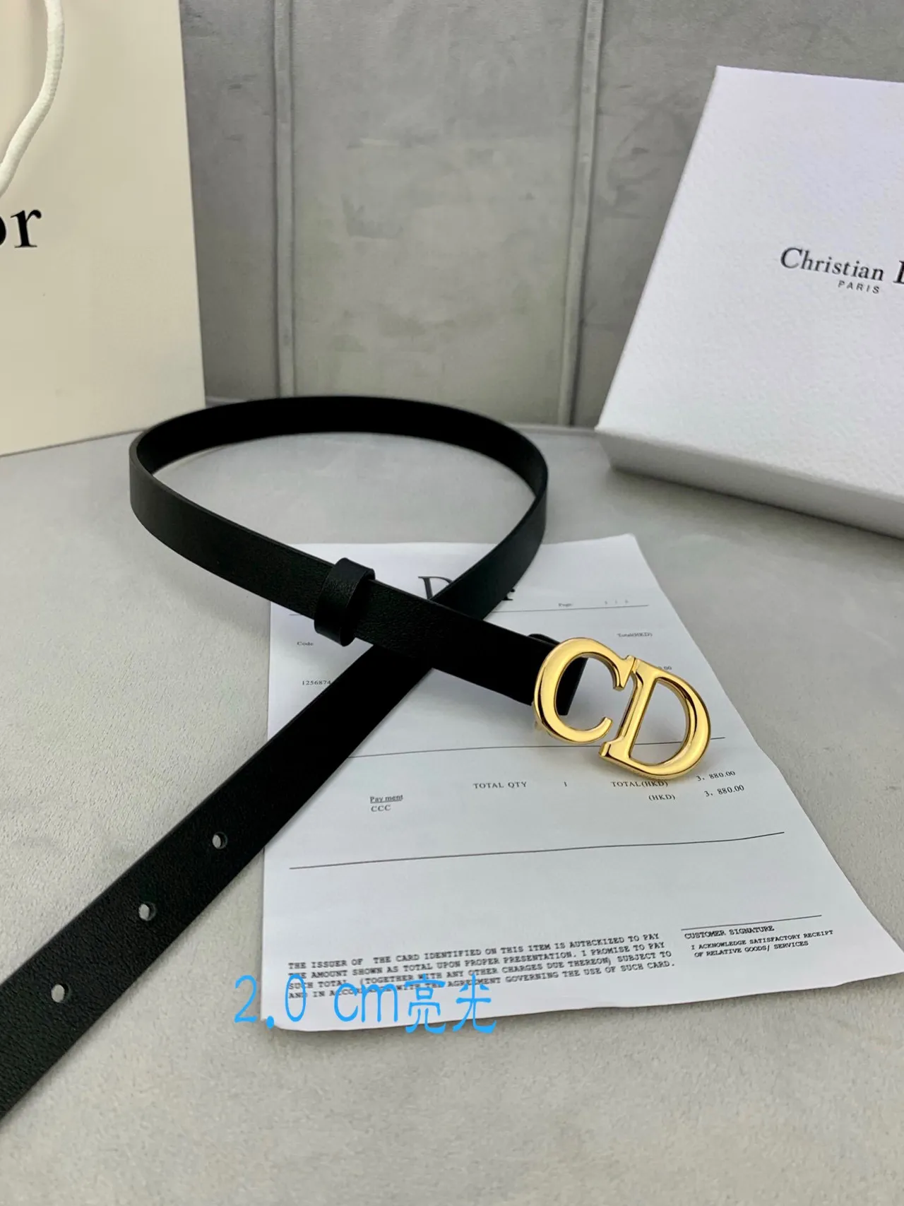 Dior CD Belt Beige Gold-Tone Leather Belt 4