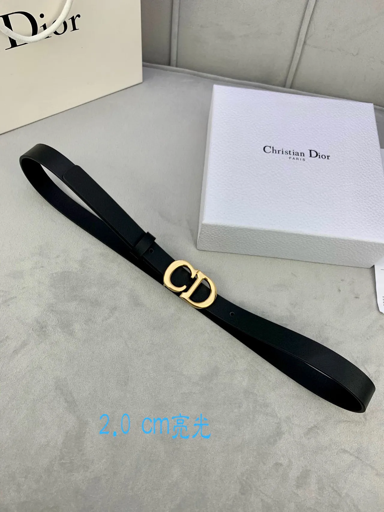 Dior CD Belt Beige Gold-Tone Leather Belt 5
