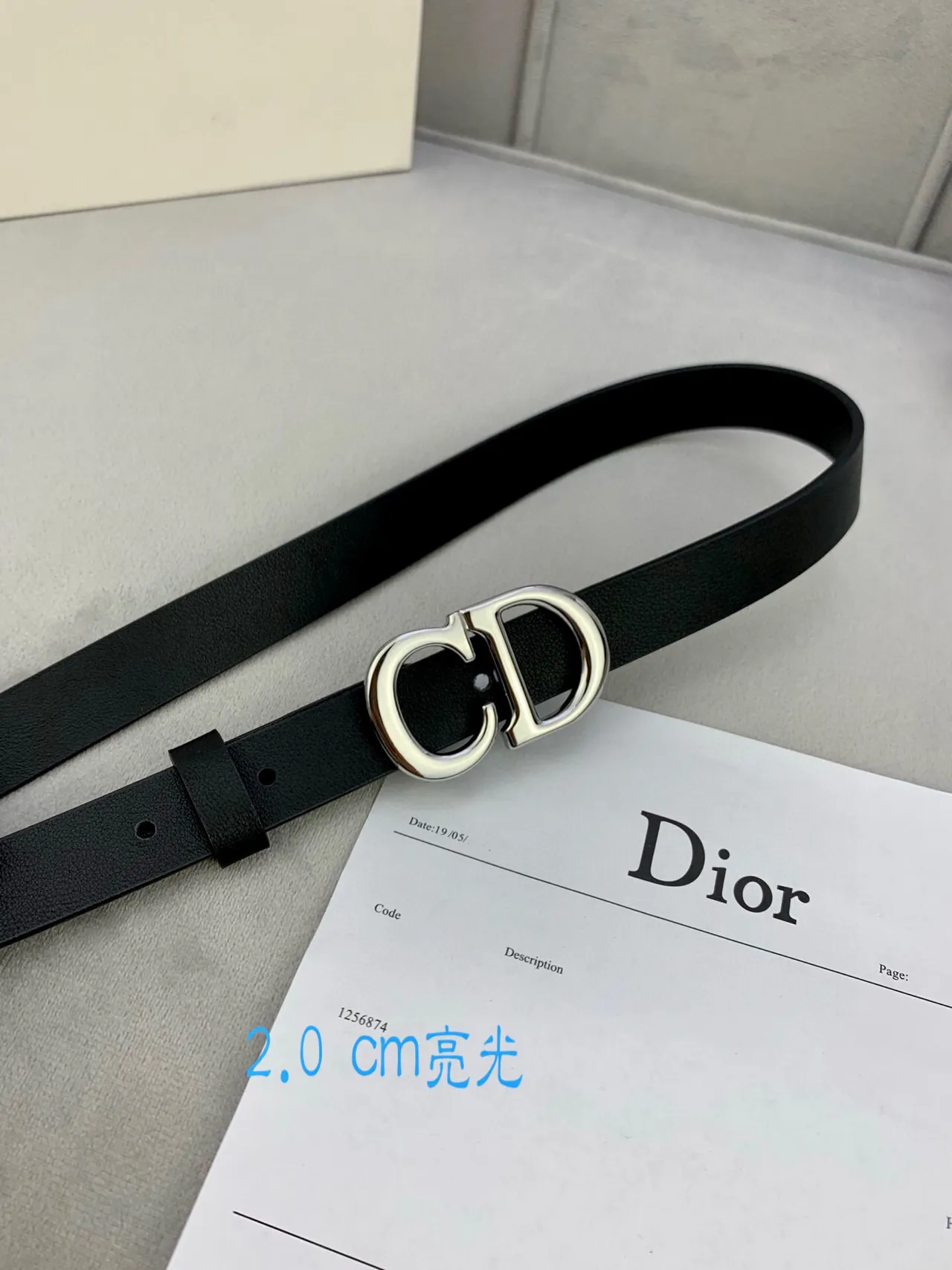 Dior CD Belt Beige Gold-Tone Leather Belt 9
