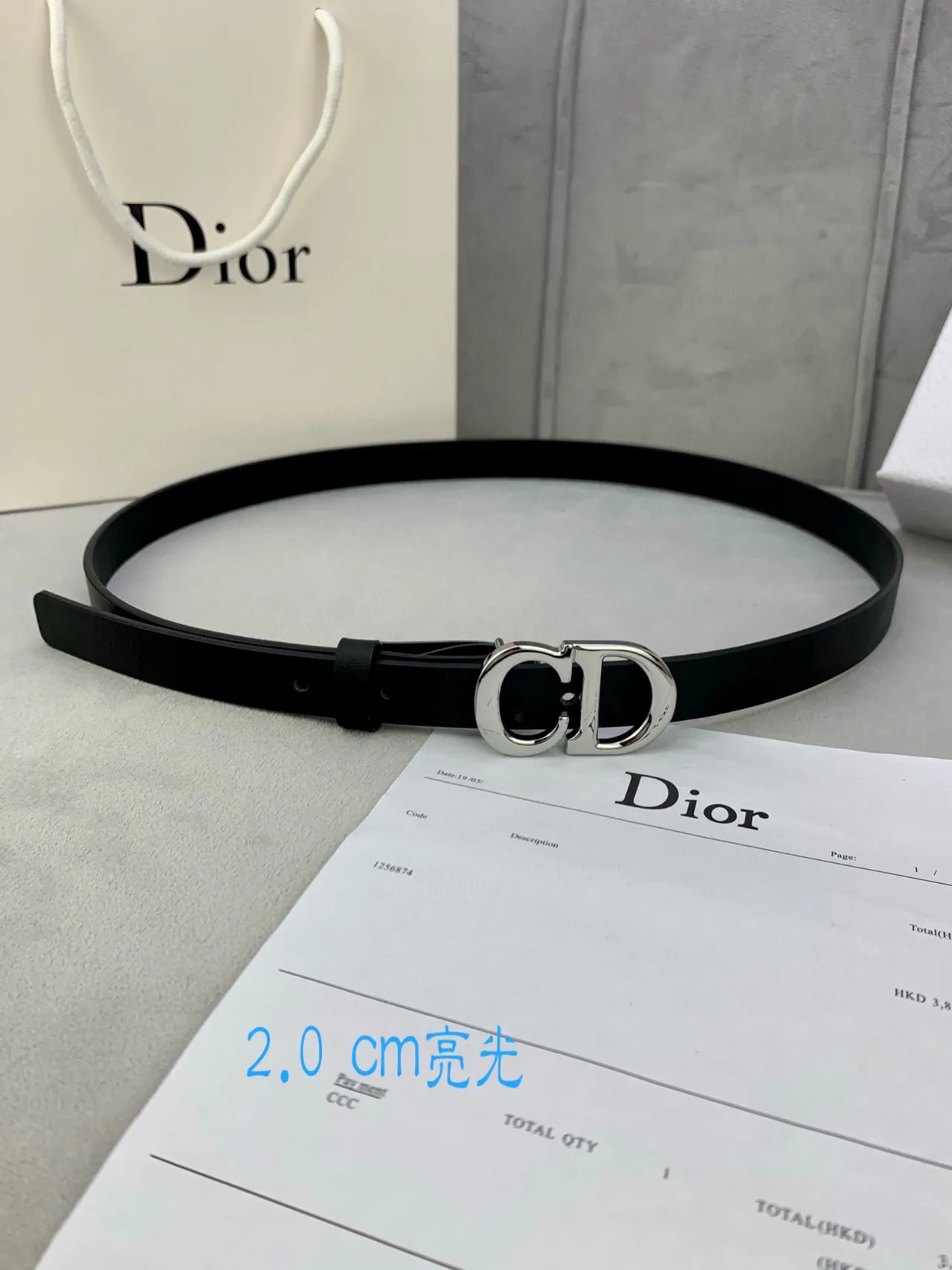 Dior CD Belt Beige Gold-Tone Leather Belt 10