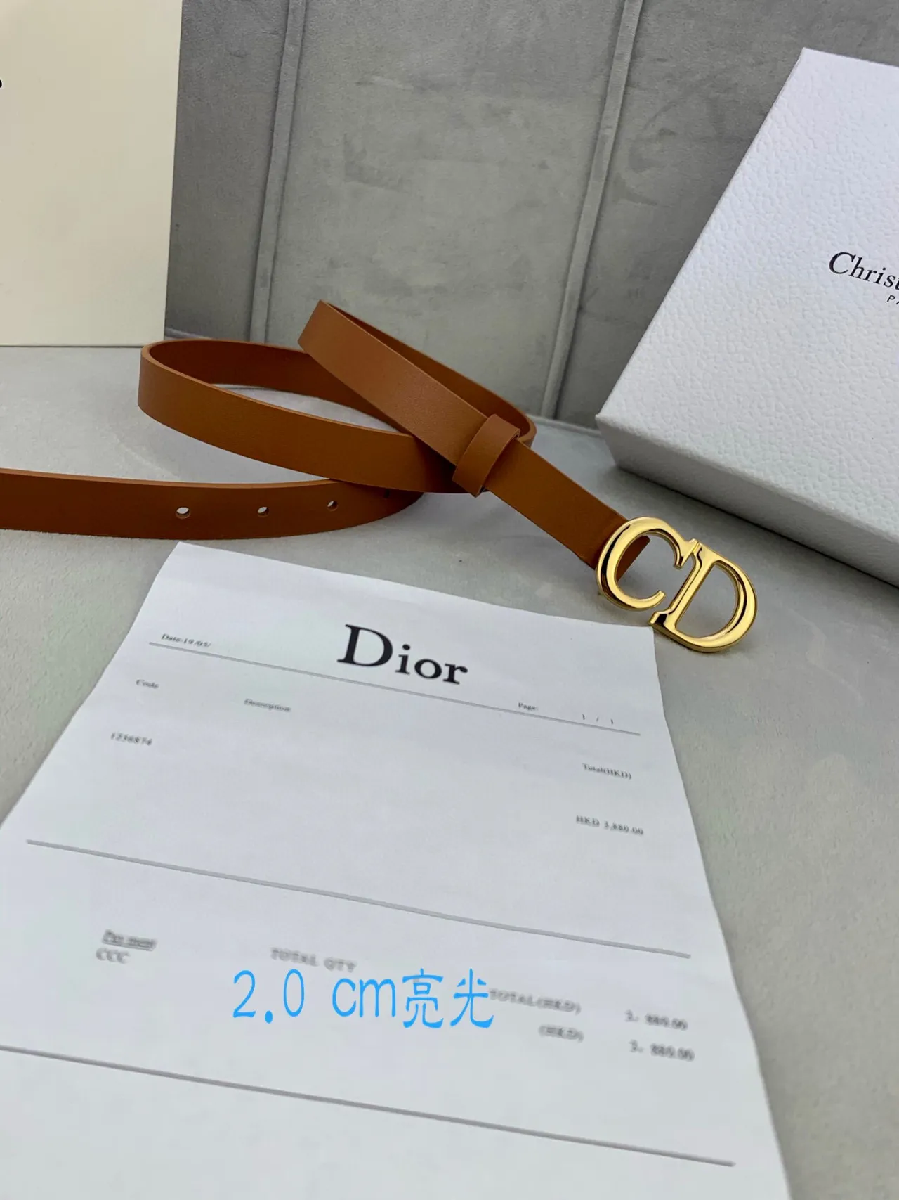 Dior CD Belt Beige Gold-Tone Leather Belt 13
