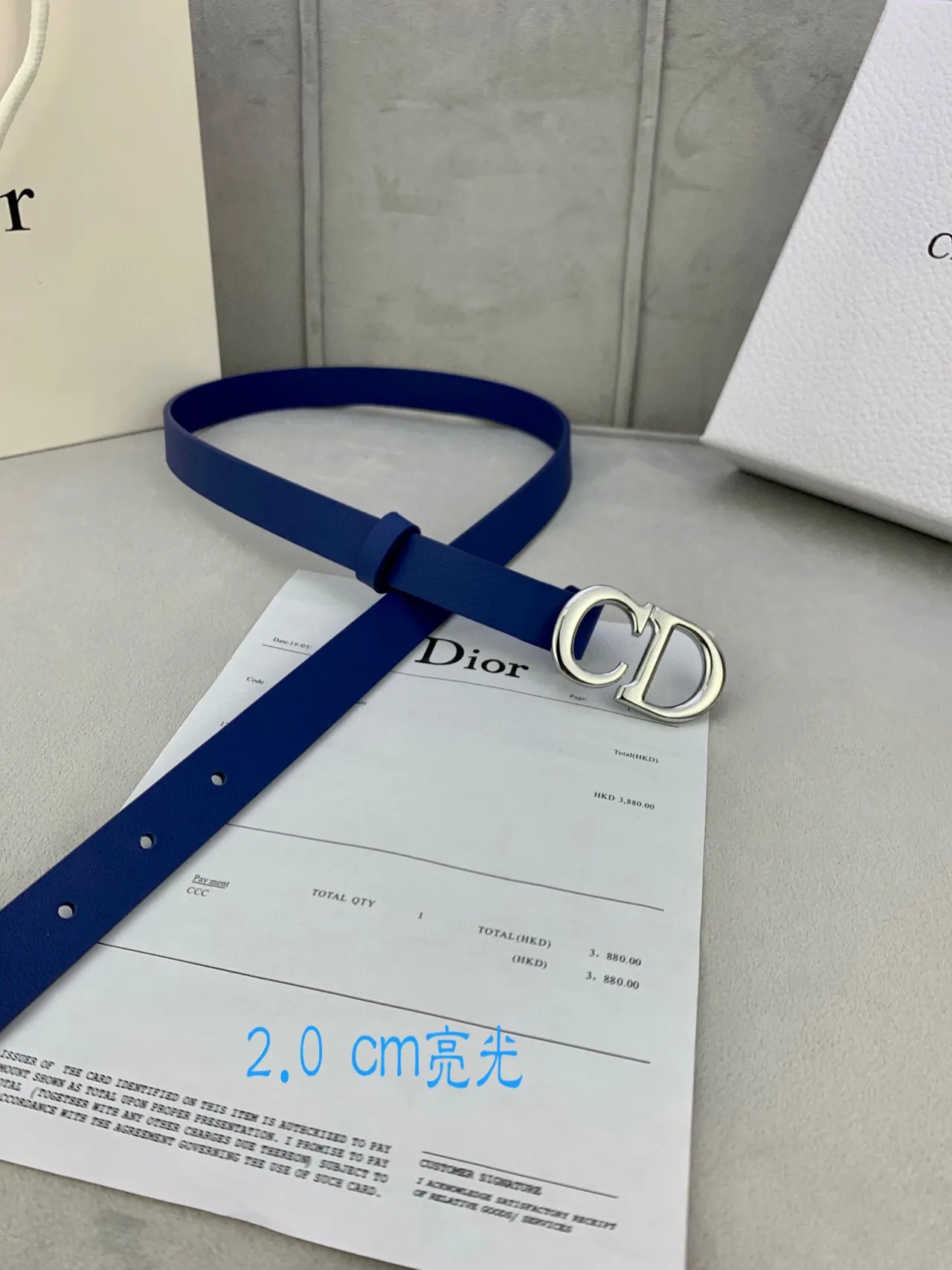 Dior CD Belt Beige Gold-Tone Leather Belt 21