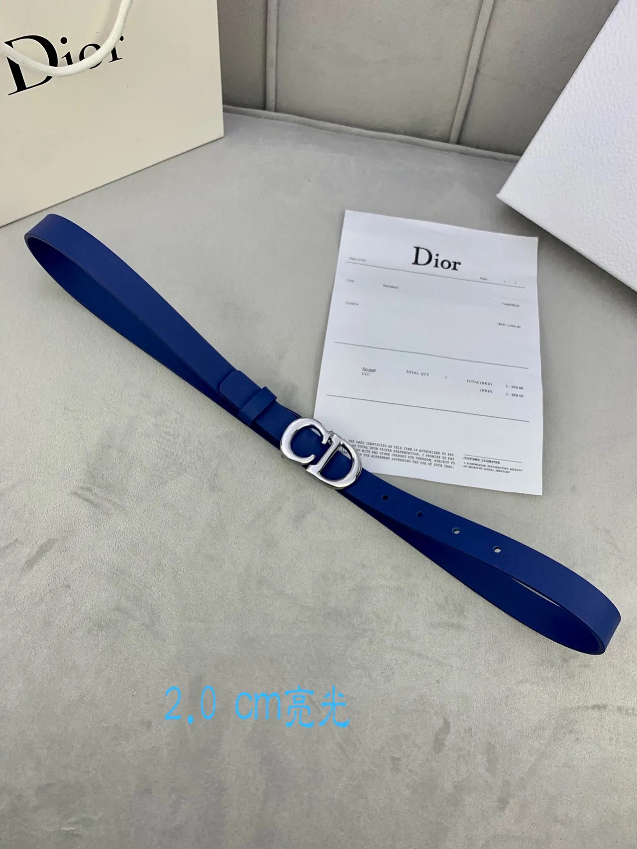 Dior CD Belt Beige Gold-Tone Leather Belt 23