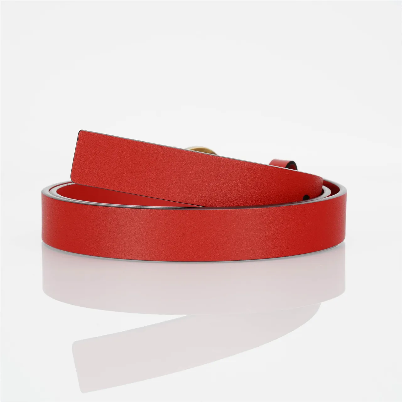 Dior CD Belt Red Smooth Leather Gold-Tone Buckle Leather Belt 3